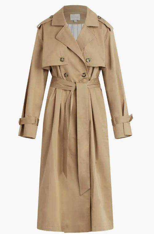 Tie Waist Double Breasted Trench Coat